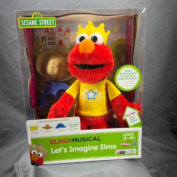 Sesame Street Elmo the Musical “Let’s Imagine Elmo” Stuffed Animal Doll in Box - Picture 1 of 6